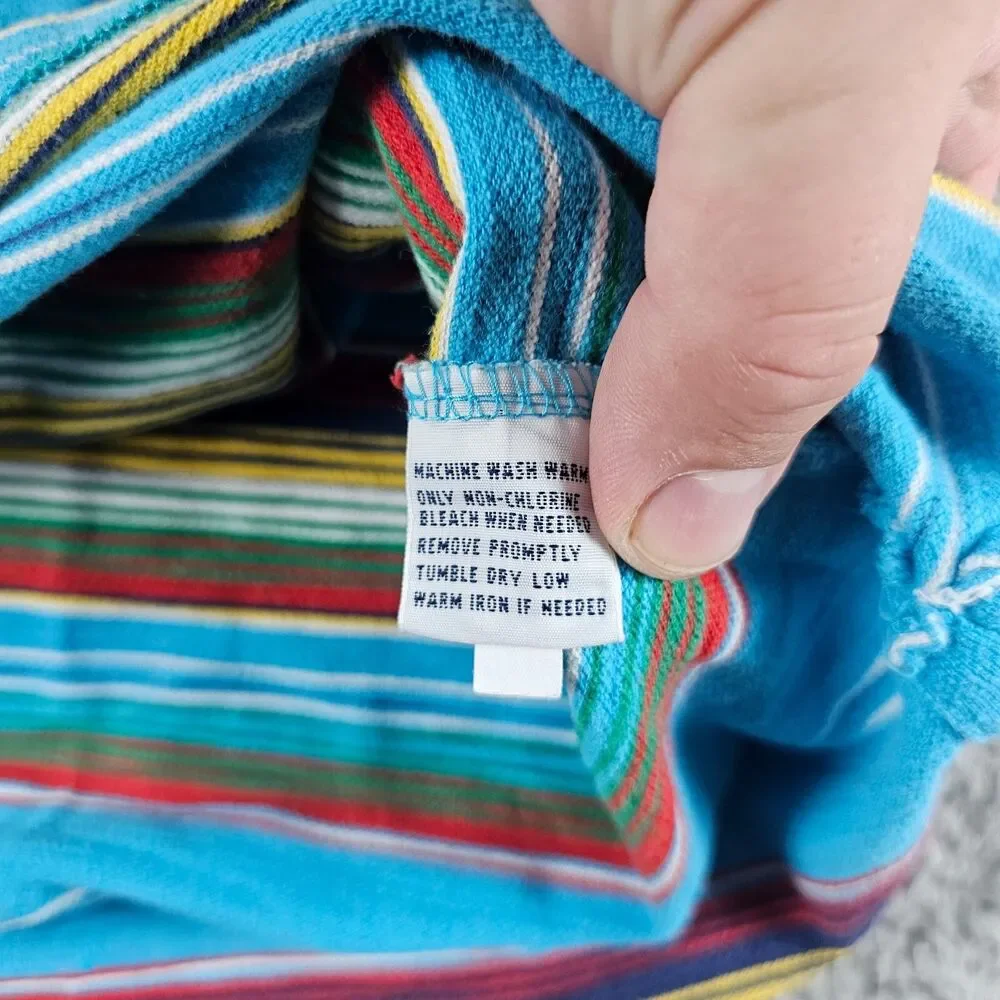 Vintage Polo Ralph Lauren Shirt Mens XXL Blue Striped Short Sleeve Preppy Casual